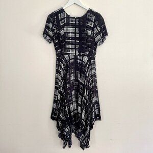 Black Plaid Print Country Dress Size 6